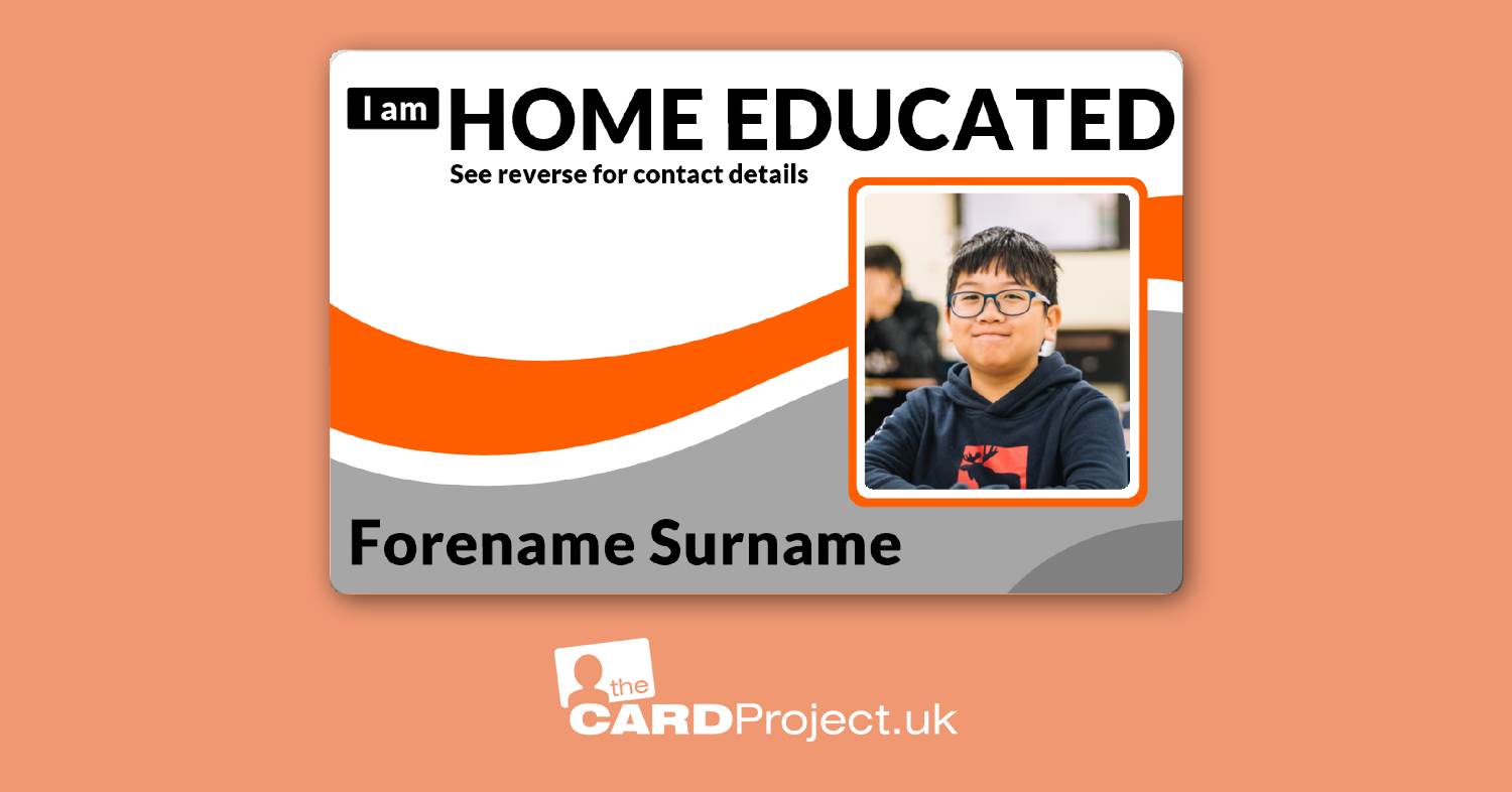 Home Educated Orange Photo Student ID Card  (FRONT)